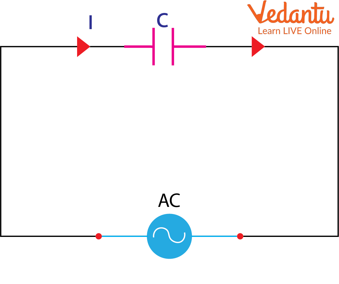 Purely Capacitive  Circuit Diagram