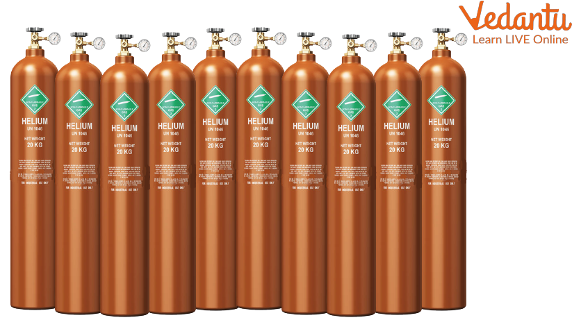 Helium-oxygen cylinders
