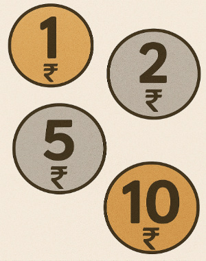 coins of 1,2,5 and 10