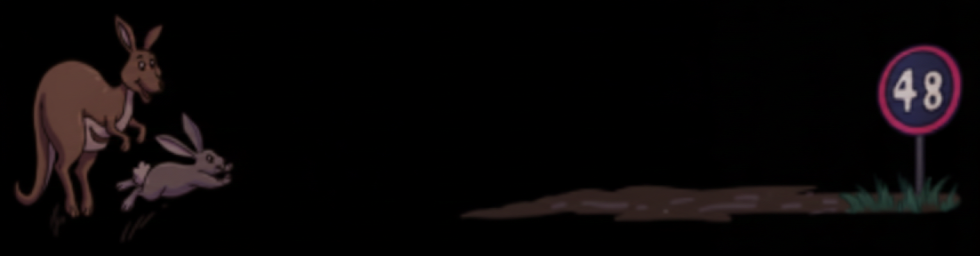 To reach 48, how many times did the rabbit jump.