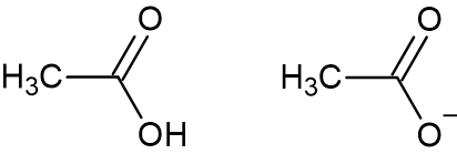 a) Acetic Acid b) Acetate Anion