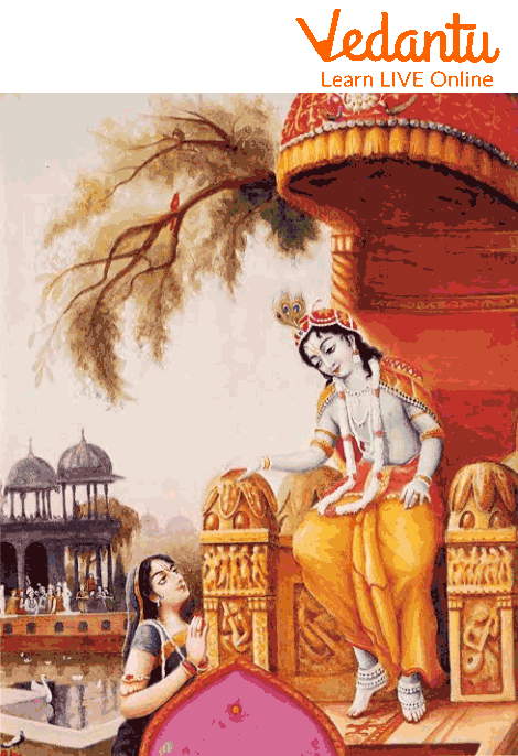 Picture of Krishna meeting Kunti