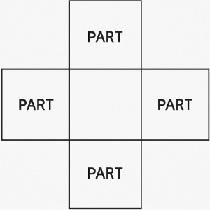 Color 1/4 of the plus sign.