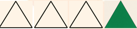 Look at the picture and write the fraction of shaded triangles