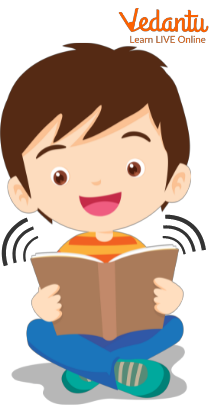 A kid reading a book aloud