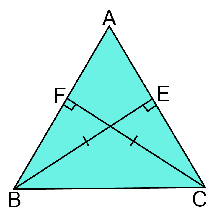 ABC is a triangle in which altitudes BE and CF to sides AC and AB are equal