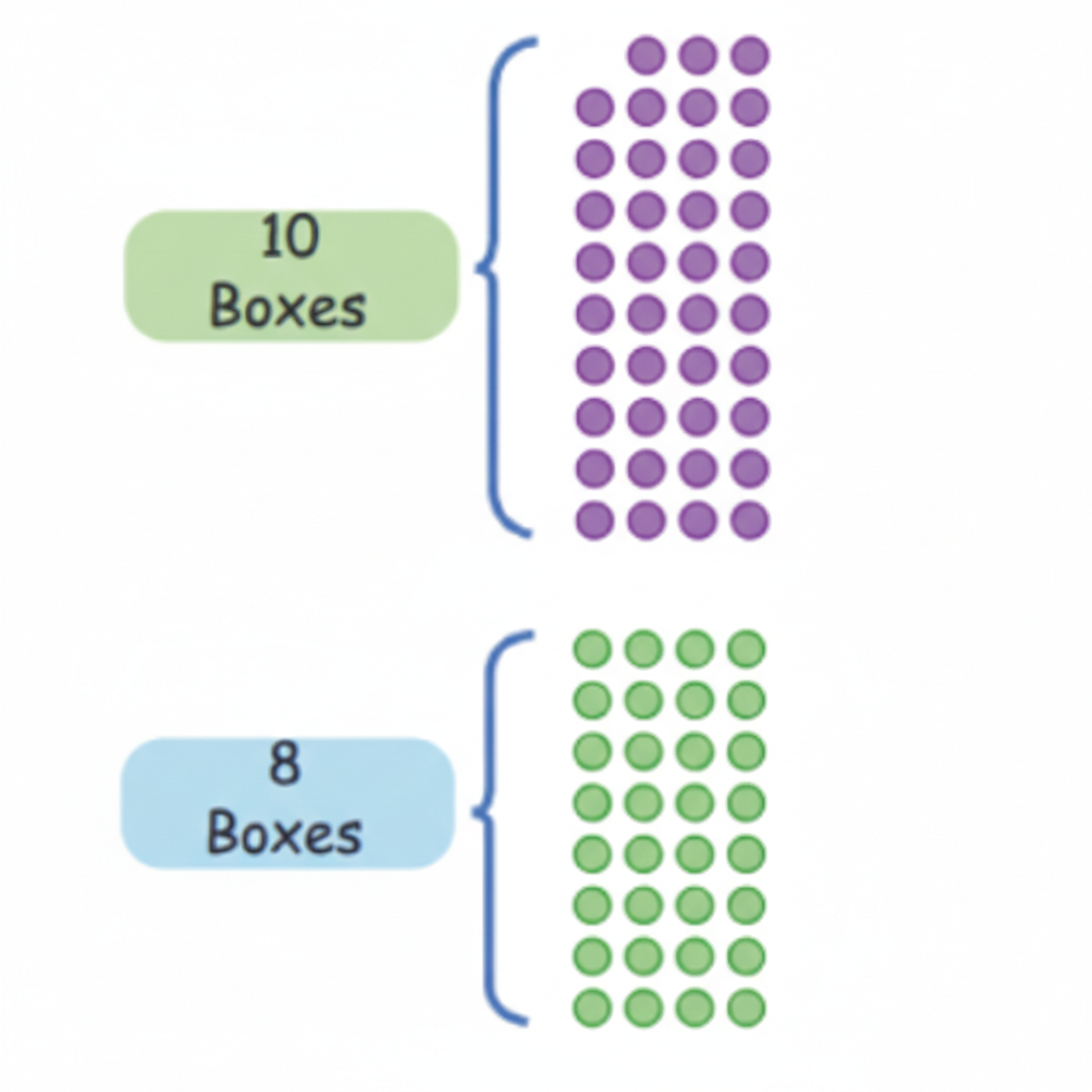 Radha is packing cupcakes in boxes of 4. She has packed 18 boxes. How many cupcakes are there in the packed boxes.