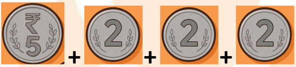 A pen costs ₹10. You have one ₹5 coin and three ₹2 coins