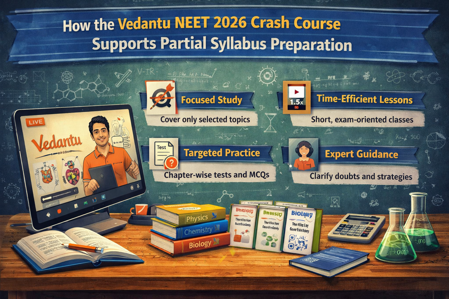 How the Vedantu NEET 2026 Crash Course Supports Partial Syllabus Preparation?