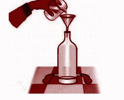 water is filled into the bottle