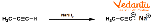 Deprotonation reaction in the presence of NaNH2