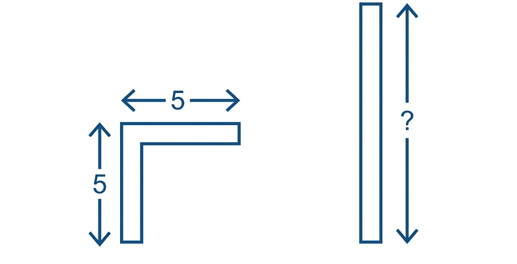 What should be the length of the straight tube if it is to have the same area as the bent tube on the left.png