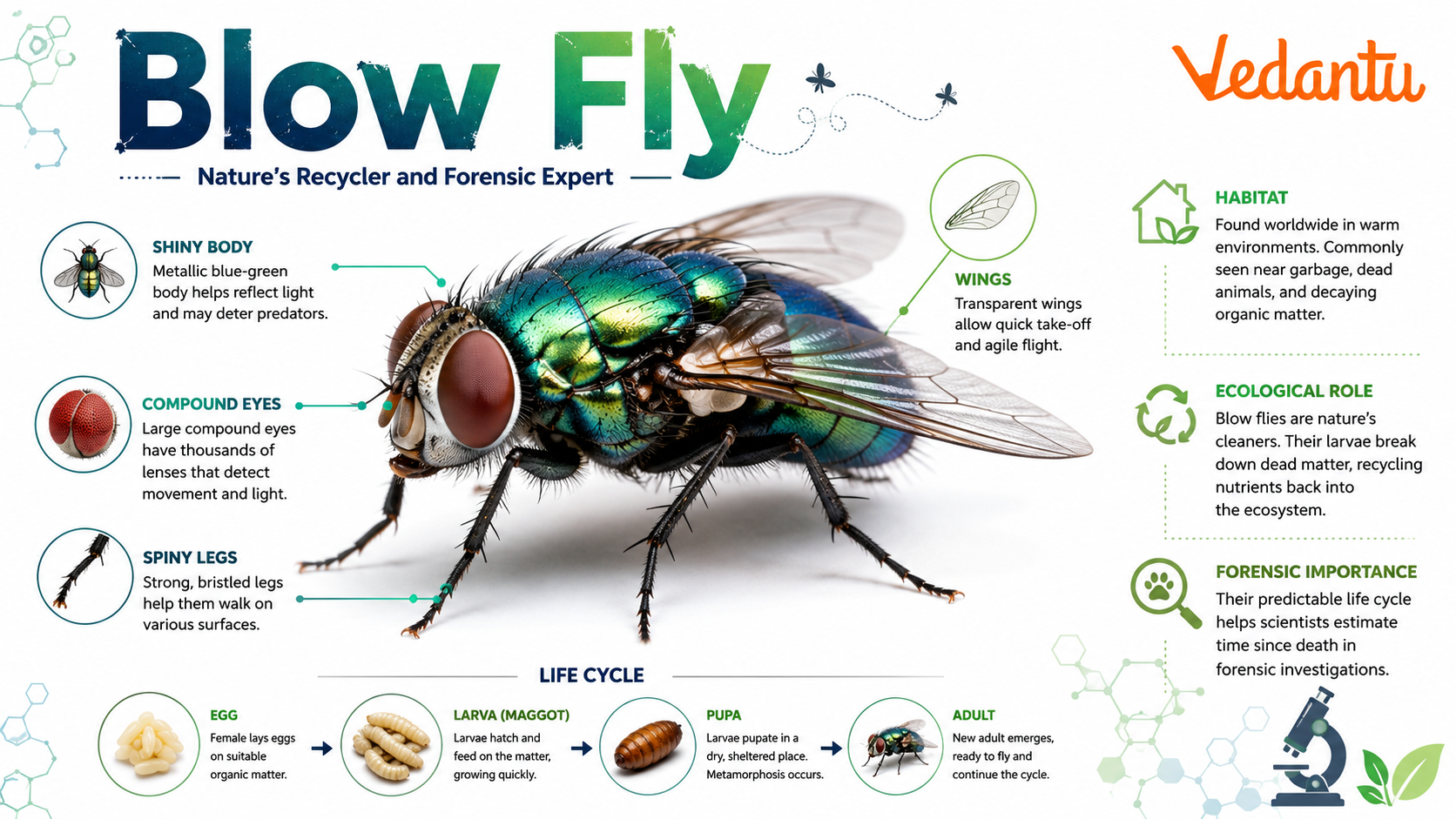 Blow Fly with metallic shiny body