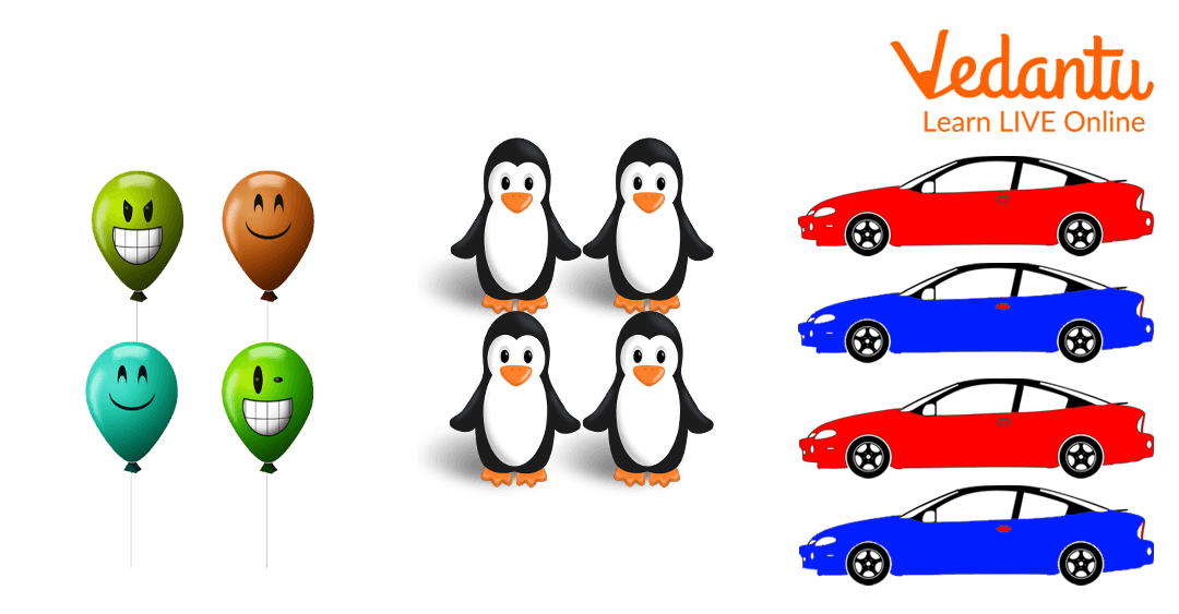 Four Balloons, Penguins and Cars