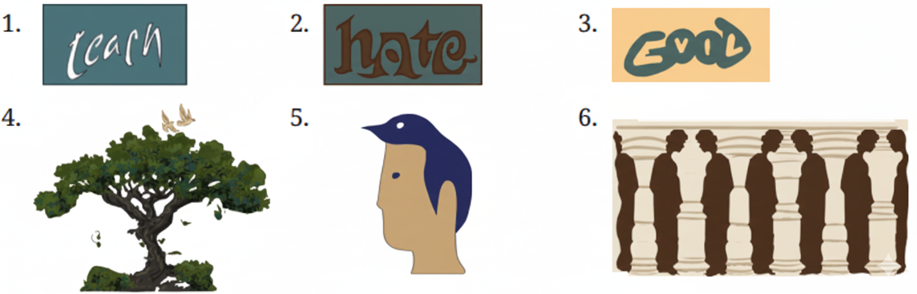 Work in pairs. Read the words and observe the images given below. Check if your answers match. Share your answers with your classmates and teacher.
