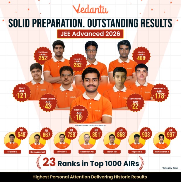 Vedantu JEE Advanced 2026 Result Highlights