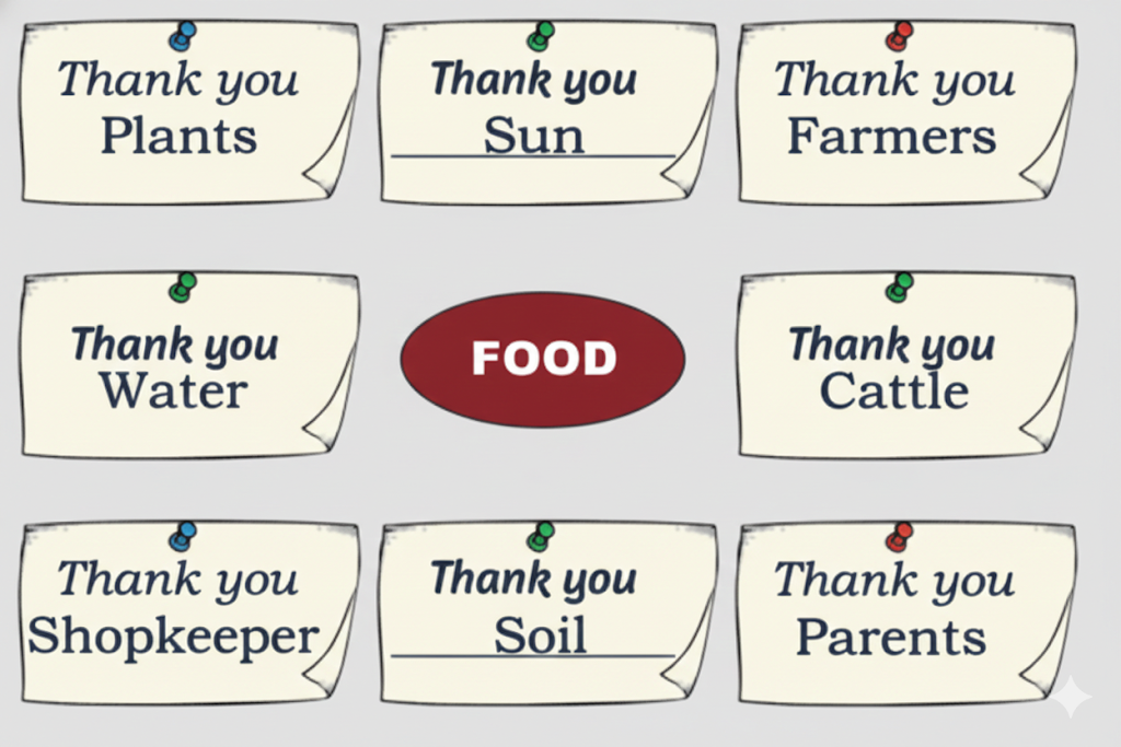 thanking for the food you eat