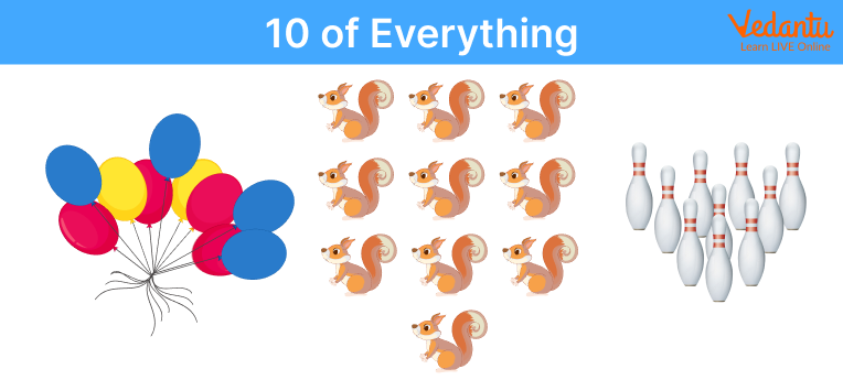 Ten of Everything: 10 balloons, 10 squirrels, and 10 bowling pins