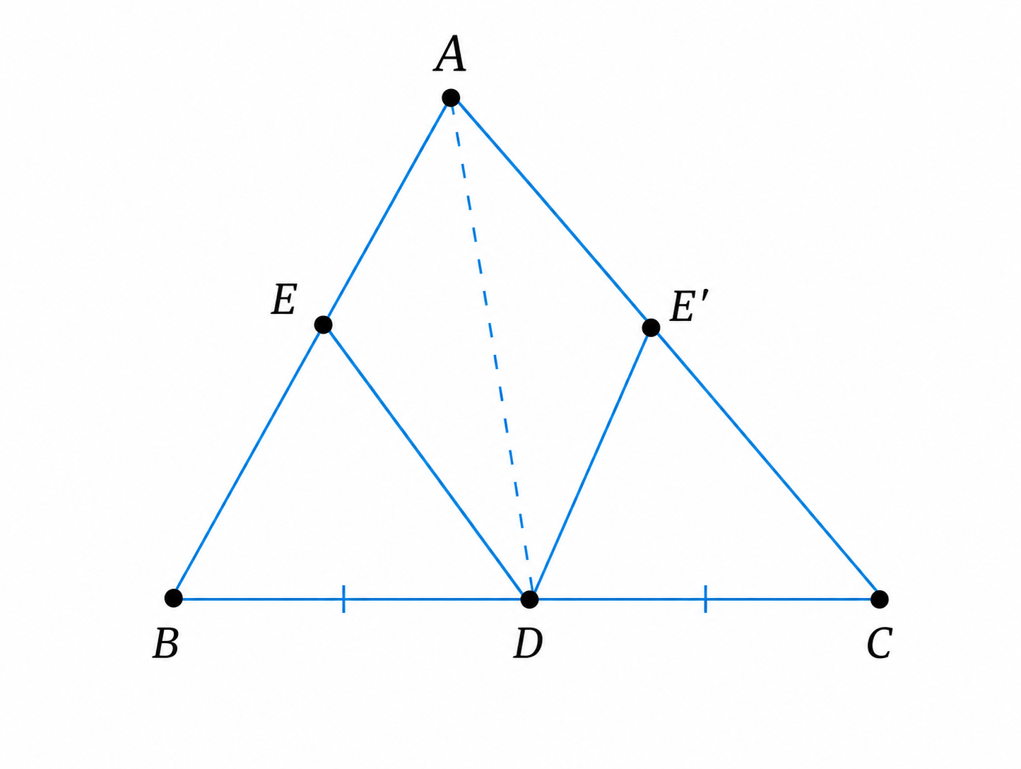In this case, draw DE parallel to AC and cut ΔABD along DE. This divides ΔABD into two pieces.png