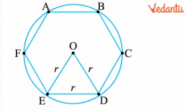 Let ABC be an equilateral triangle inscribed in a circle of radius r