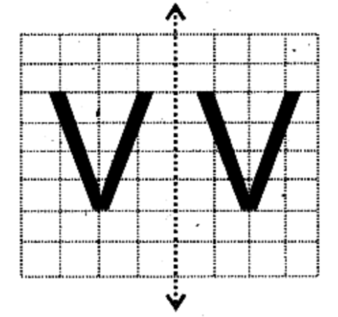 The letter V looks the same after the reflection because it is Symmetric