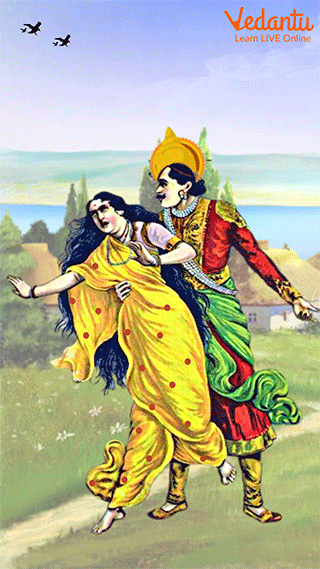 Jaidratha taking Draupadi