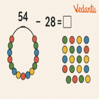 a) Maya had 54 colorful beads. She used 28 beads to make a necklace. How many beads does Maya have left?