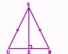 Find the area of ∆SUB, given that it is isosceles, SE is perpendicular to UB.png