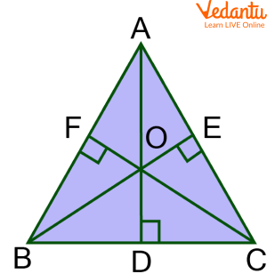 The <a href='https://www.vedantu.com/maths/point'>point</a> indicated as ‘O’ is the orthocentre of a right-angled triangle
