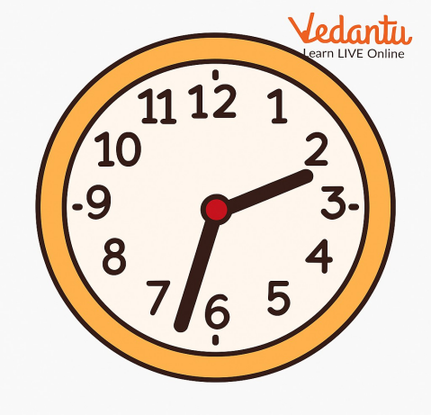 A clock showing 2:30