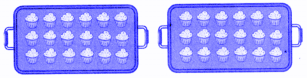 Complete arranging the cupcakes in the two trays given below answer