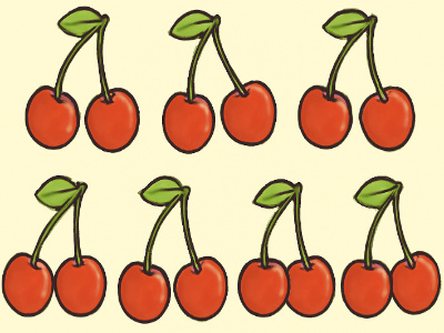 7 bunches of cherries