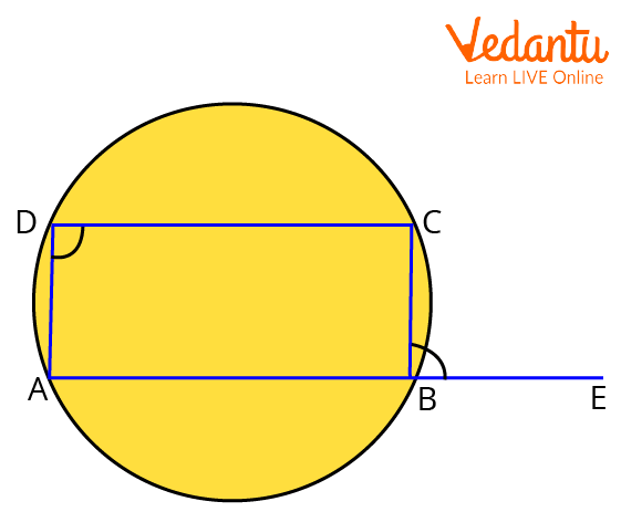 Proof of the Exterior Angle of a Cyclic Quadrilateral