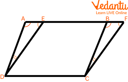 Two Parallelograms ABCD and EFCD with a Common Base DC