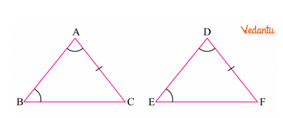 ∠A = ∠D