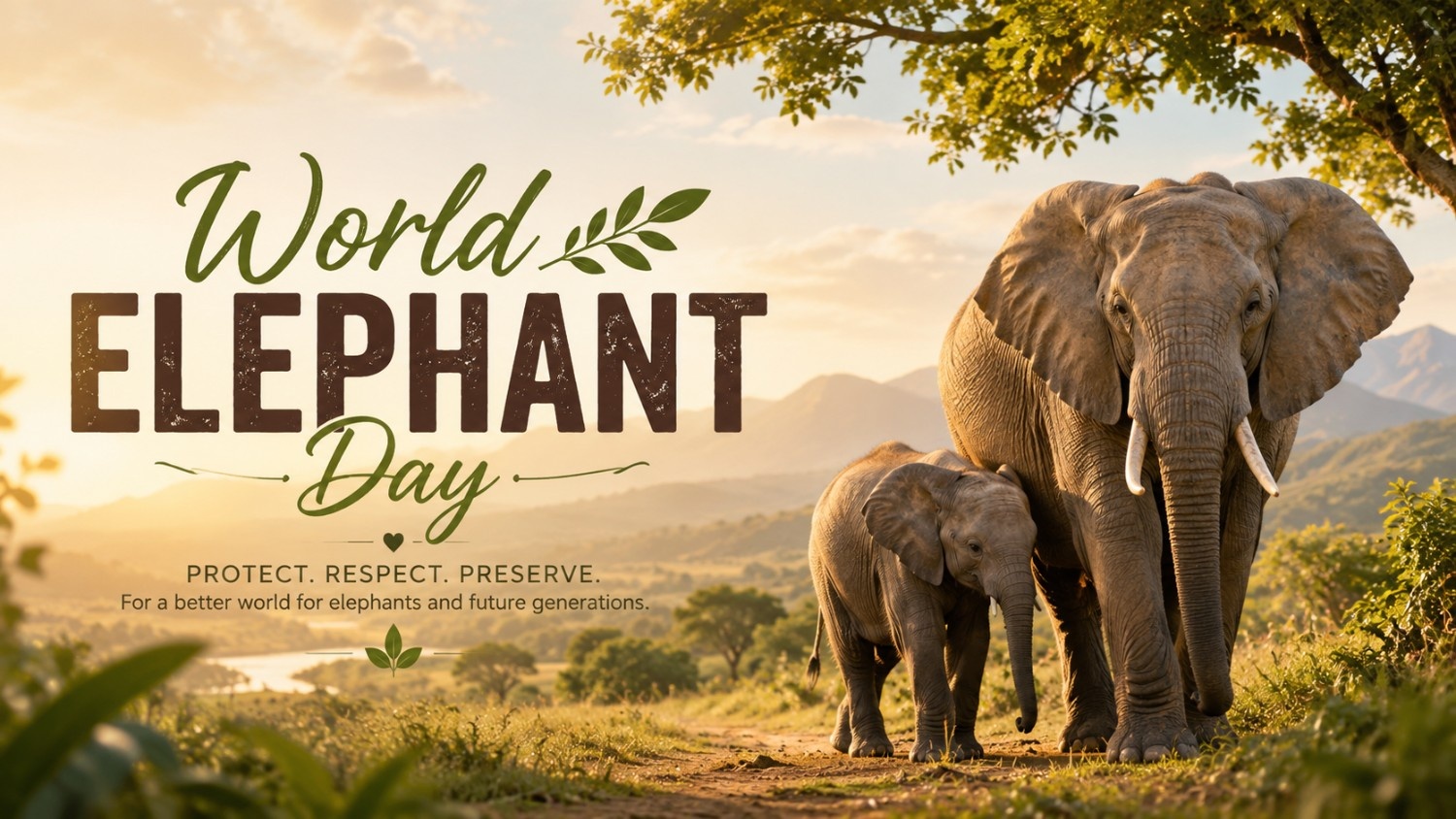 Elephant awareness illustration for World Elephant Day