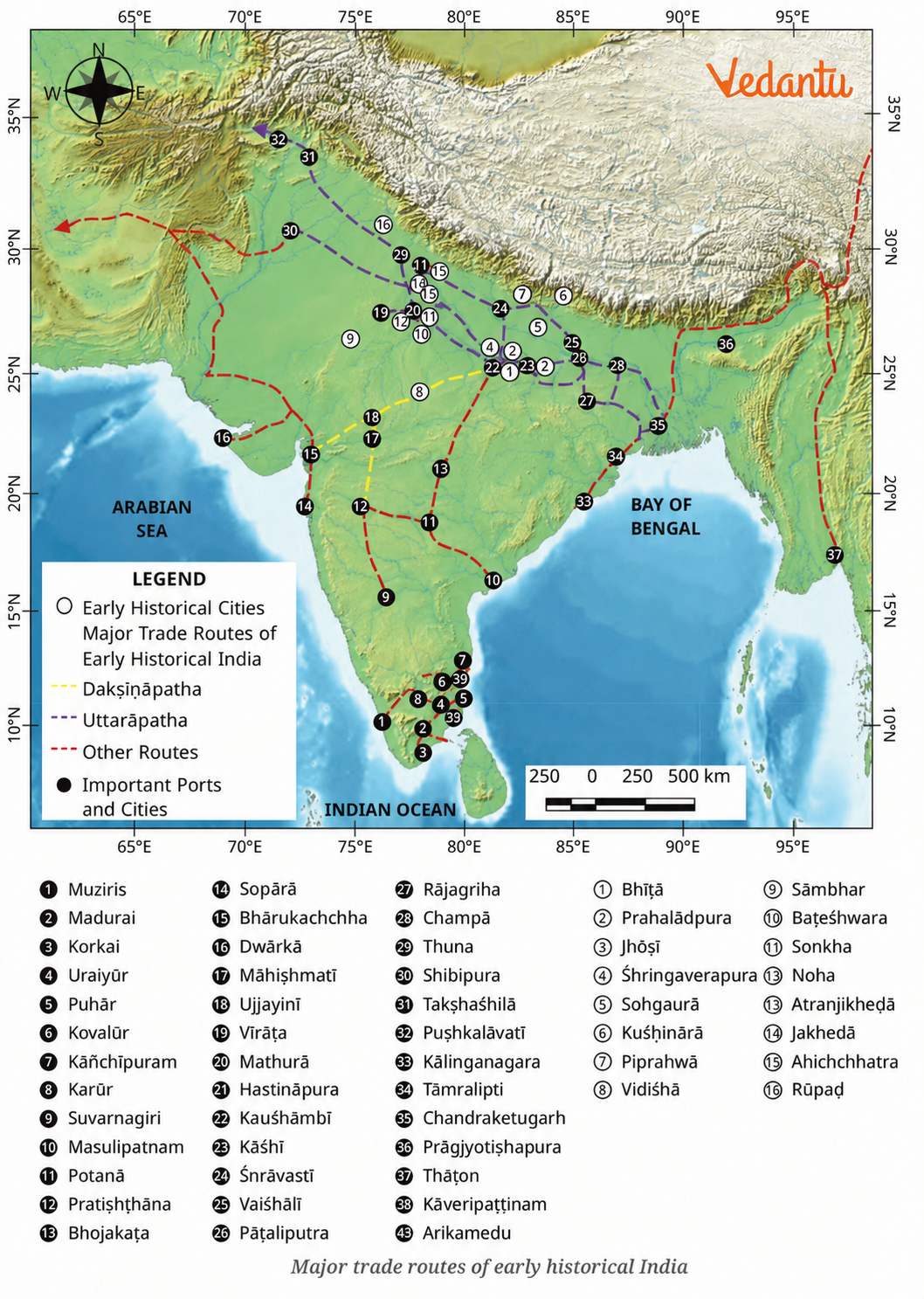 Look at the major trade routes of early India.png