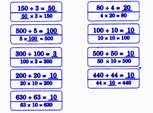 Solve the following division problems. Notice the patterns and discuss in class. answer