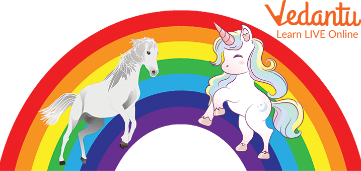 White Horse and the Rainbow Unicorn