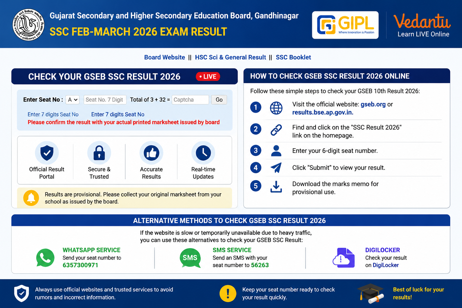 GSEB SSC Result 2026
