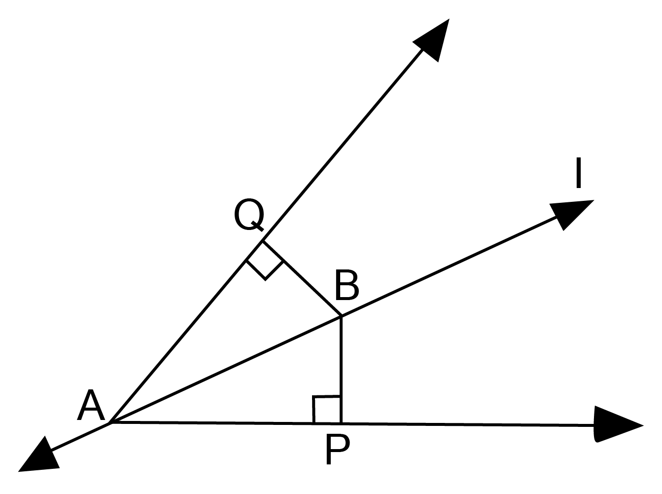 Line $\angle $ is the bisector of an angle $\angle $A and $\angle $B is any point on line l