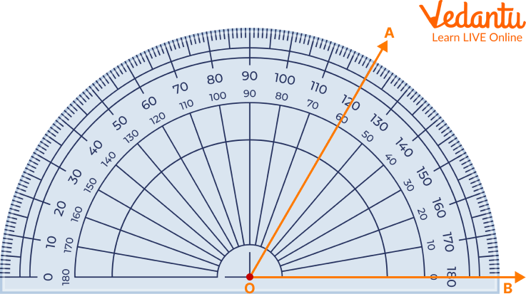 Protractor Showing an Angle 60 Degree