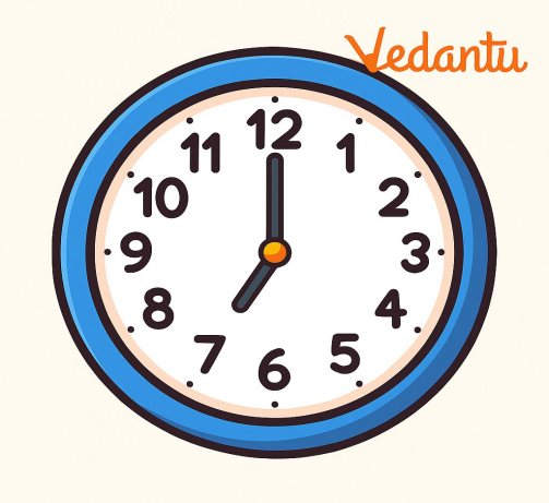 A clock showing 7:00