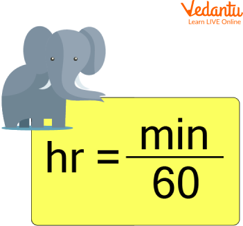 Formula to convert minutes to hours.