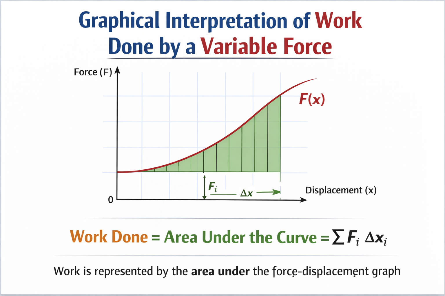 Graphical Interpretation of Work Done by a Variable Force