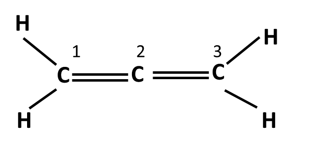 Hybridization of carbon atoms in alkene