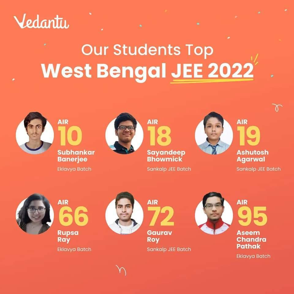 Vedantu Toppers in WBJEE 2022 Exam Results