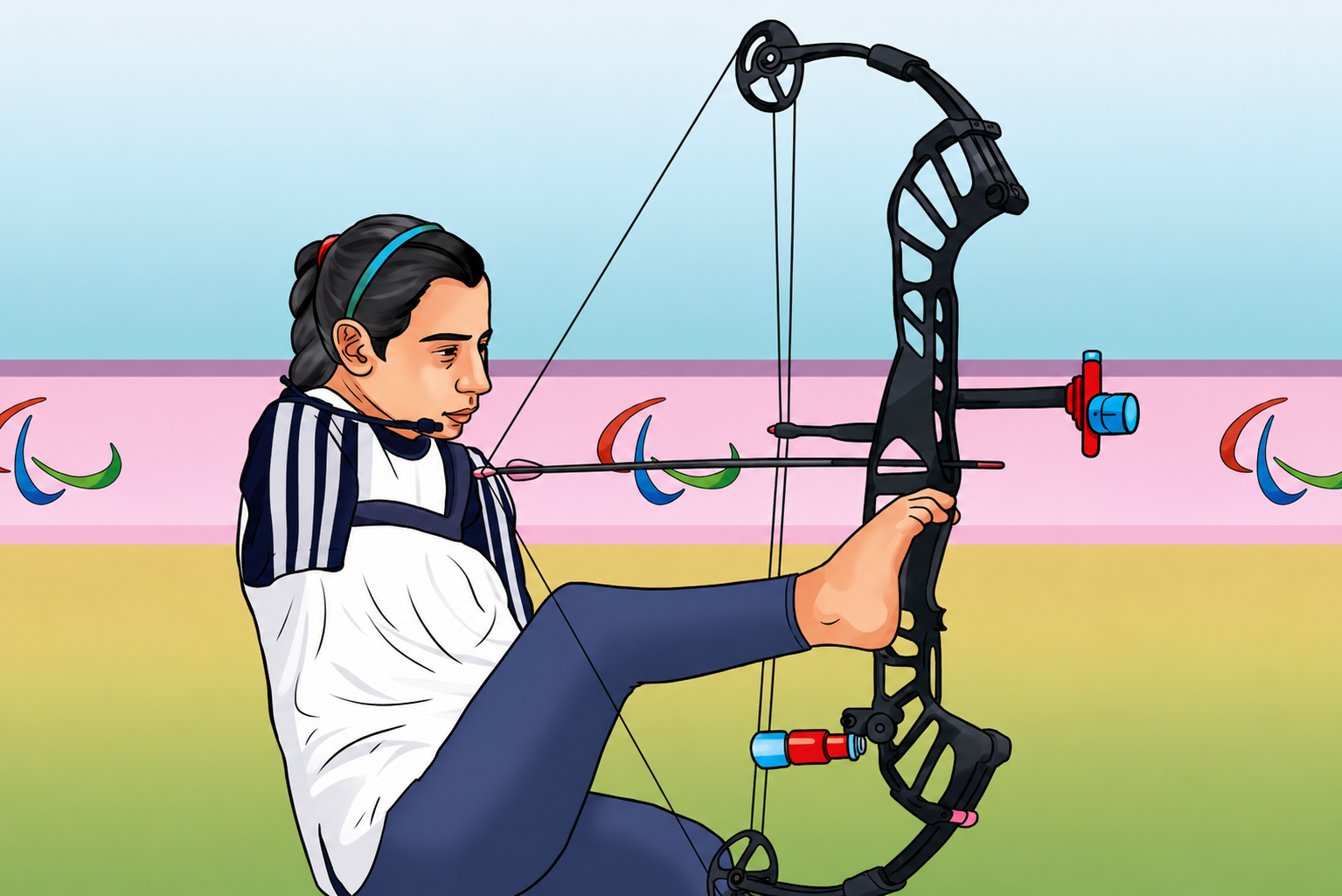 This is a picture of Sheetal Devi, a para-archer who was honoured with the Arjuna Award in January 2024.png