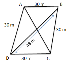 A Rhombus ABCD with Each Side = 30cm