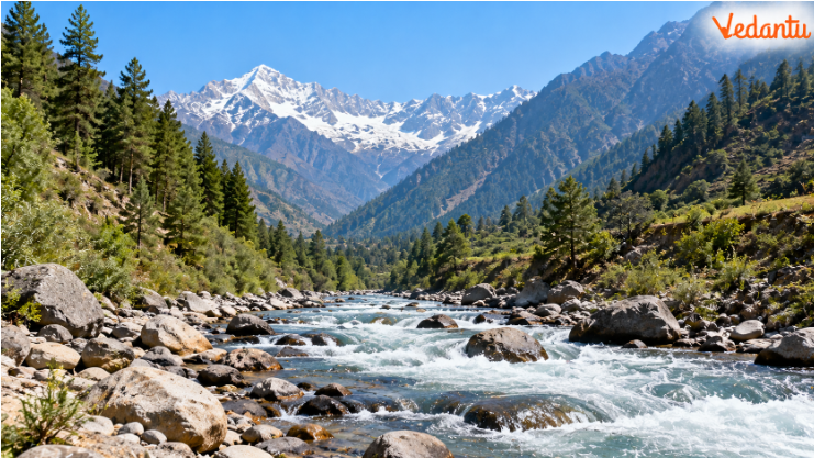 A perennial river carries water throughout the year because it receives a continuing supply from sources such as rainfall and melting snow. The Ganga and Brahmaputra are examples of perennial Himalayan rivers